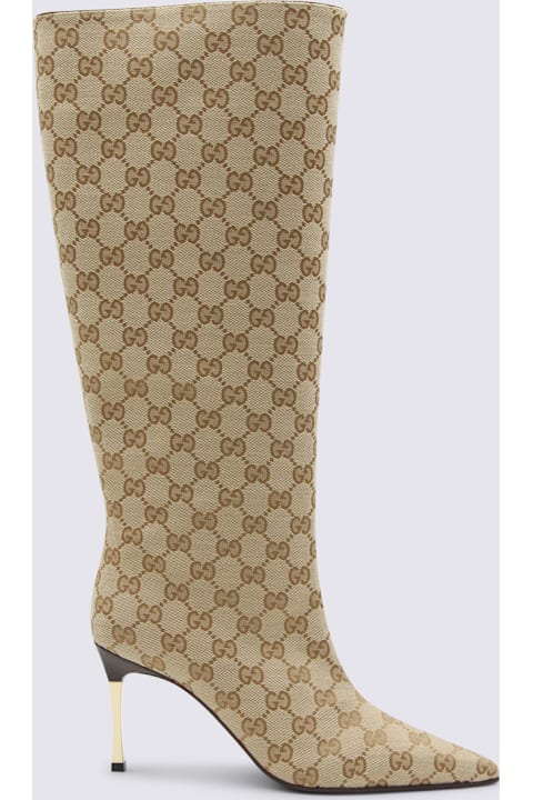 Gucci Beige Leather Bombshell Boots