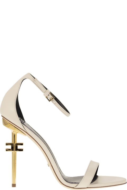 Elisabetta Franchi Sandals for Women Elisabetta Franchi Leather Sandals With Logo Heel