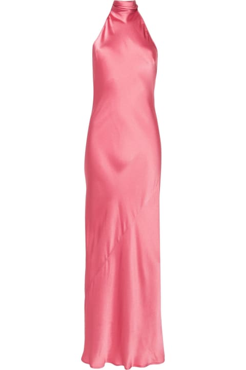 SEMICOUTURE Dresses for Women SEMICOUTURE Pastel Pink Silk Satin Flared Dress