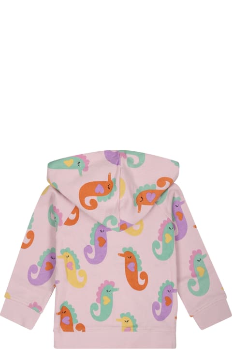 Topwear for Baby Boys Stella McCartney Kids Pink Sweatshirt For Baby Girl With Seahorse