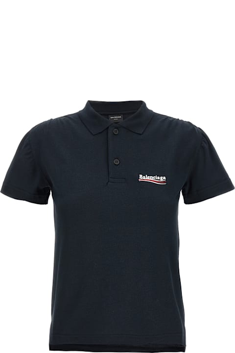 Balenciaga Women Balenciaga Logo Embroidery Polo Shirt
