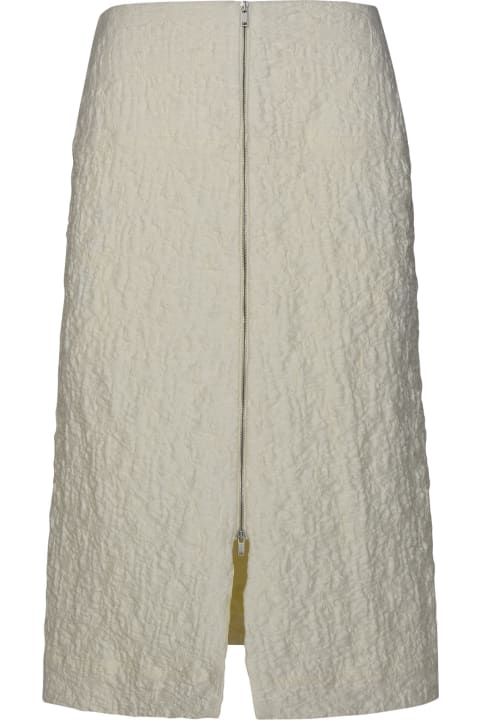 Jil Sander for Women Jil Sander White Cotton Blend Skirt