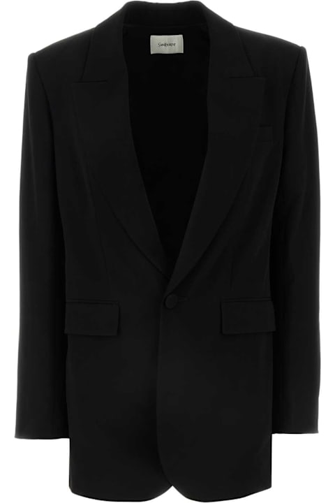 Saint Laurent Clothing for Women Saint Laurent Black Creme Blazer