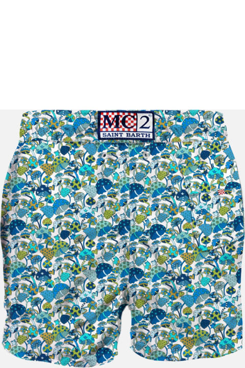 MC2 Saint Barth Swimwear for Men MC2 Saint Barth Man Classic Swim Shorts With Mushroom Print | Made With Liberty Fabric