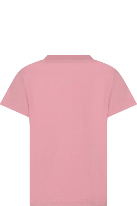 أدوات منزلية Balmain Pink T-shirt For Girl With Logo