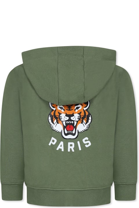 أدوات منزلية Kenzo Kids Green Sweatshirt For Boy With Lucky Tiger