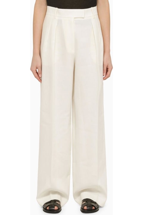 Fashion for Women The Row White Linen Wide Trousers