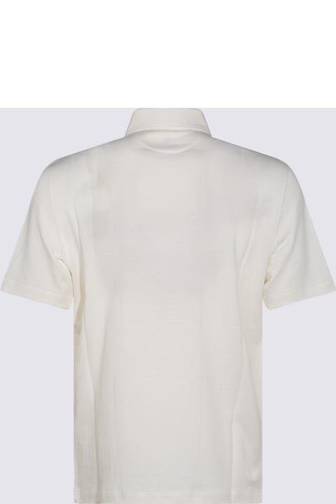 ملابس علوية لـ القسم الرجالي Brunello Cucinelli White Cotton Polo Shirt