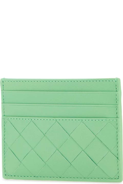 Accessories for Women Bottega Veneta Mint Green Leather Card Holder