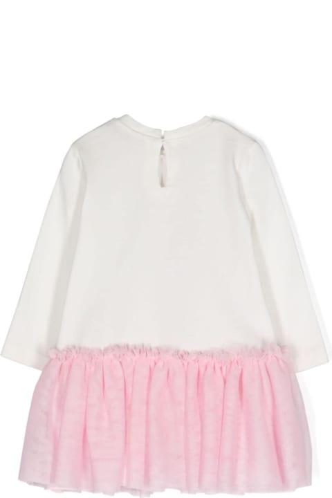 Monnalisa Dresses for Baby Girls Monnalisa White/pink Dress Baby Girl