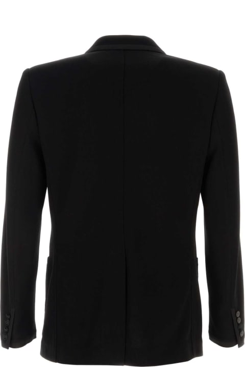 Valentino Garavani معاطف وجواكت لـ القسم الرجالي Valentino Garavani Black Cotton Blazer