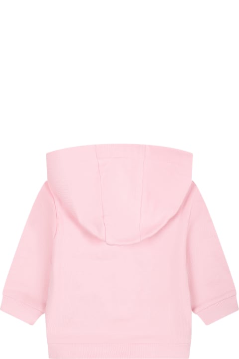 Fendi Sweaters & Sweatshirts for Baby Girls Fendi Pink Sweatshirt For Baby Girl With Logo