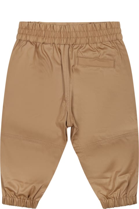 Burberry for Kids Burberry Beige Trousers Pour Baby Boy With Logo