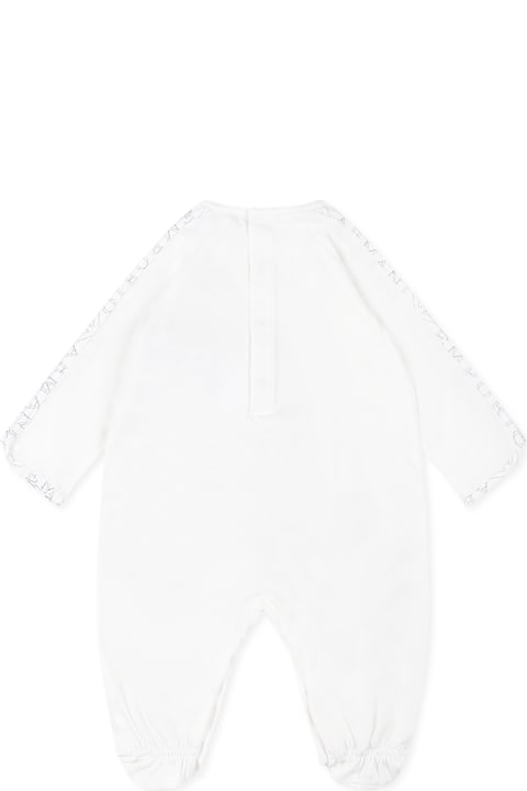 Homeware Emporio Armani White Babygrow For Baby Boy With Eagle