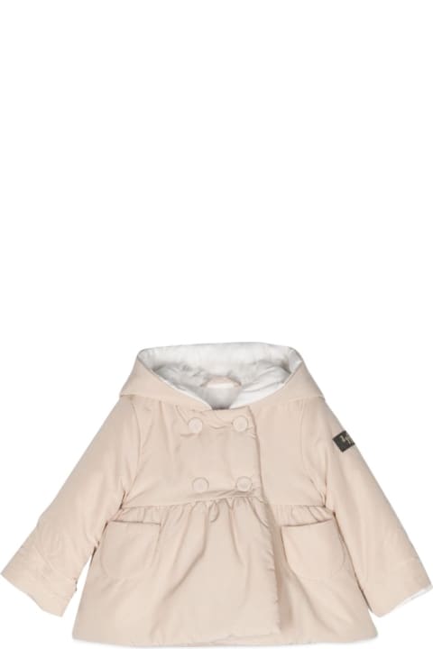 Topwear for Baby Girls Il Gufo Flared Down Jacket With Hood