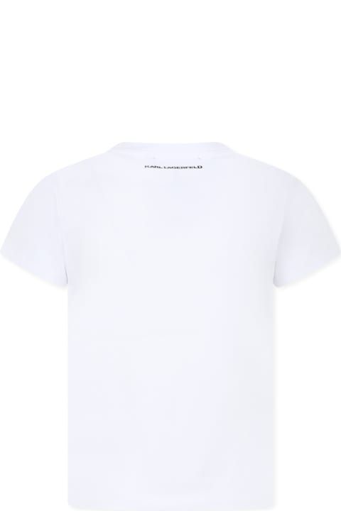 Homeware Karl Lagerfeld Kids White T-shirt For Girl With Choupette