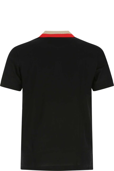 メンズ ウェアのセール Burberry Black Piquet Polo Shirt