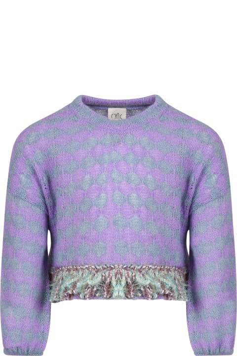 Purple Sweater For Girl With Fringes