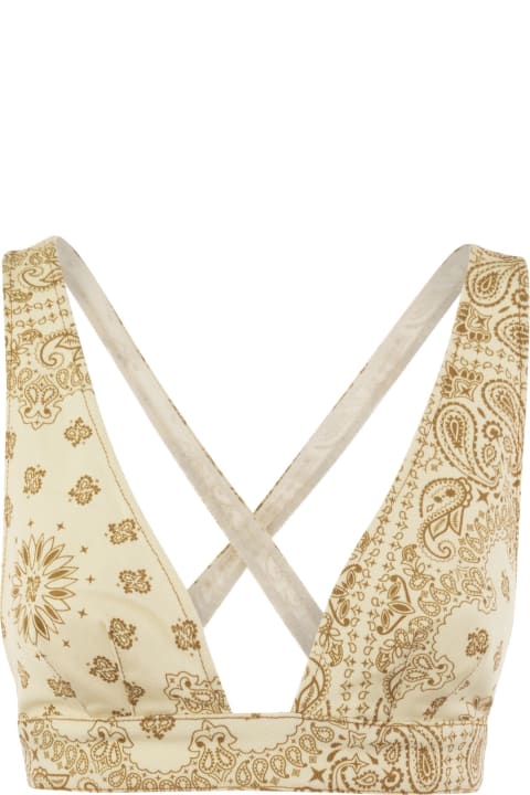 Underwear & Nightwear for Women MC2 Saint Barth Denim Top With Wide Neckline