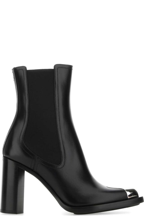 Alexander McQueen Boots for Women Alexander McQueen Black Leather Ankle Boots