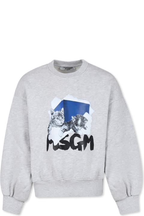 Homeware MSGM Grey Sweatshirt For Girl With Logo
