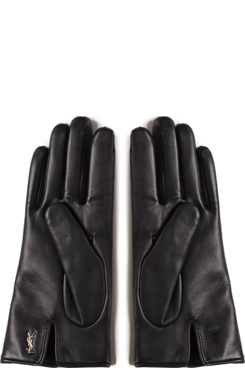 Gloves for Women Saint Laurent Cassandre Leather Gloves