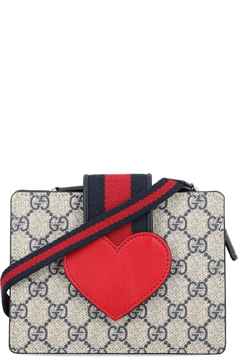 Sale for Kids Gucci Gg Fabric Hand Bag With Heart