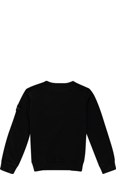 Fashion for Boys Stone Island Black Crewneck Sweatshirt With Logo Patch In Cotton Boy