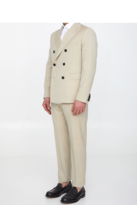 Sand-colored Wool Two-piece Suit