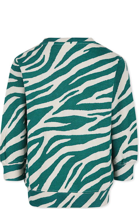 Homeware Molo Green Sweatshirt For Girl With Zebra Print