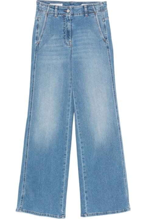 Peserico for Kids Peserico Peserico Five Pocket Light Blue Denim Trousers