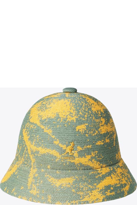 Airbrush Casual Green and yellow camo knit cloche