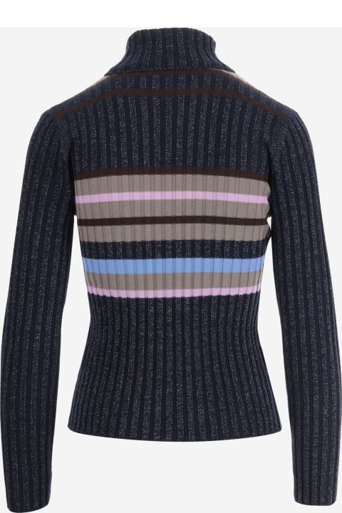 Alto Milano Sweaters for Women Alto Milano Wool Blend Pullover With Striped Pattern