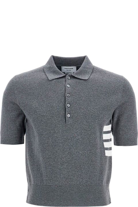Thom Browne Shirts for Men Thom Browne 4-bar Short-sleeved Knitted Polo Shirt