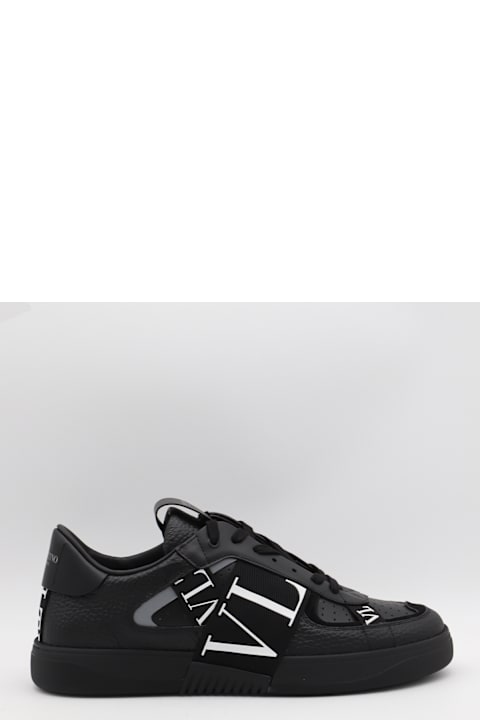 Valentino Garavani Black Leather Vl7n Sneakers