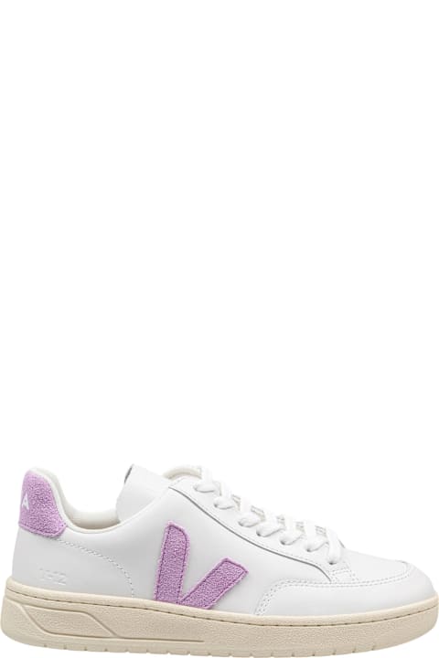 Veja Sneakers for Women Veja V-12 Leather Sneakers White And Orchid Color
