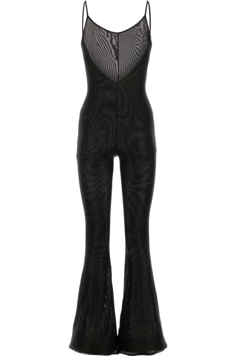 Fashion for Women Oseree Black Stretch Mesh Jumpsuit