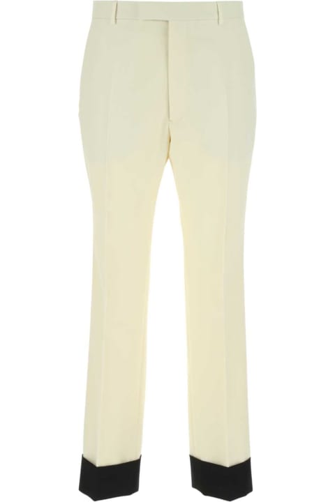 Pants for Men Gucci Ivory Wool Blend Pant