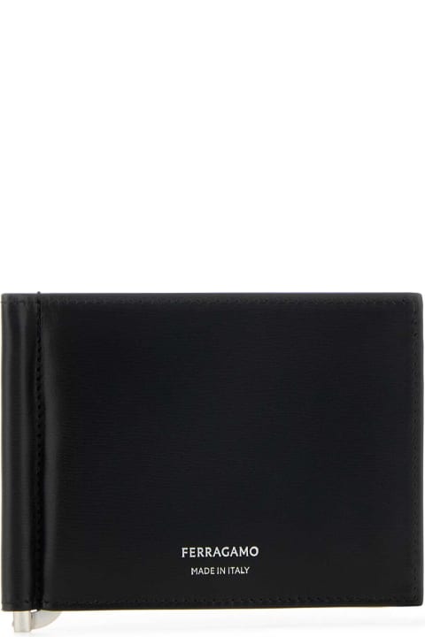 Fashion for Men Ferragamo Black Leather Card Holder
