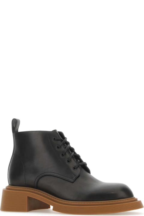 Loewe Men Loewe Black Leather Ankle Boots