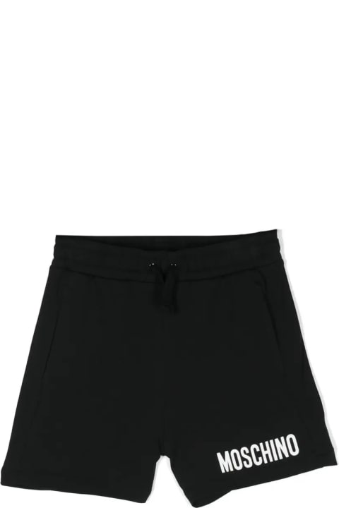 Fashion for Boys Moschino Black Sports Shorts With Logo