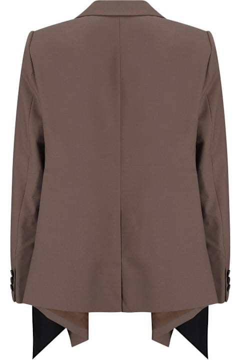 Sacai Coats & Jackets for Women Sacai Single Breasted Panelled Poplin Jacket