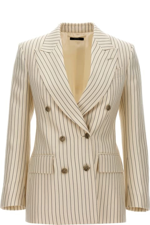 Coats & Jackets for Women Tom Ford Striped Double-breasted Blazer