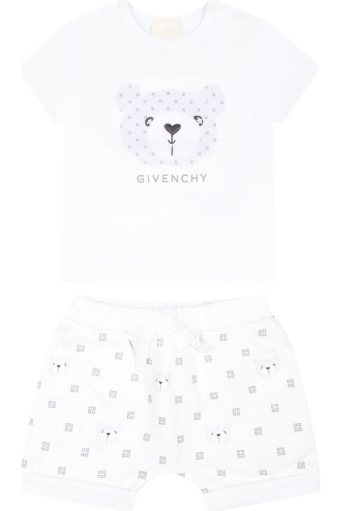 Givenchy Sale for Kids Givenchy White Set For Babies With Logo