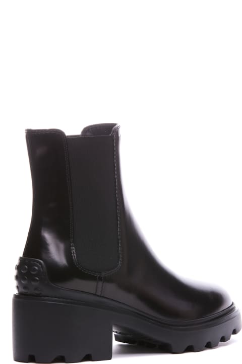Tod's Boots for Women Tod's Leather Ankle Boot With Macro Sole