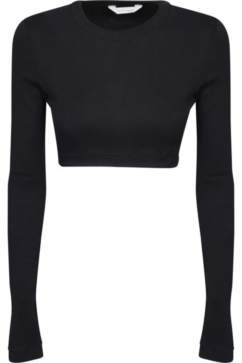 Palm Angels Topwear for Women Palm Angels Crewneck Long-sleeved Cropped Top