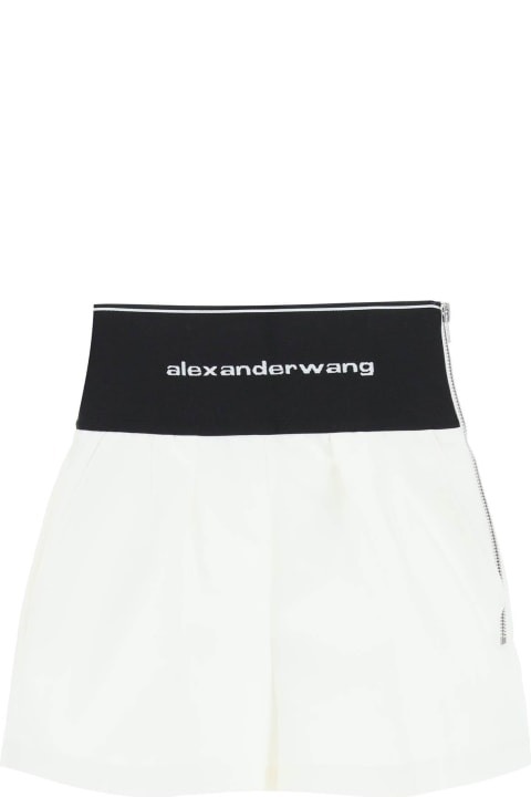 Alexander Wang for Women Alexander Wang Cotton And Nylon Shorts With Branded Waistband
