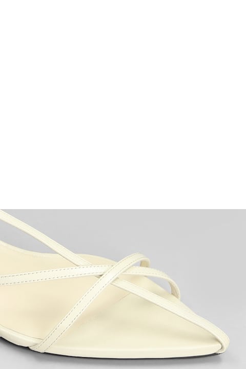 Jil Sander Ivory Leather Sandals | italist