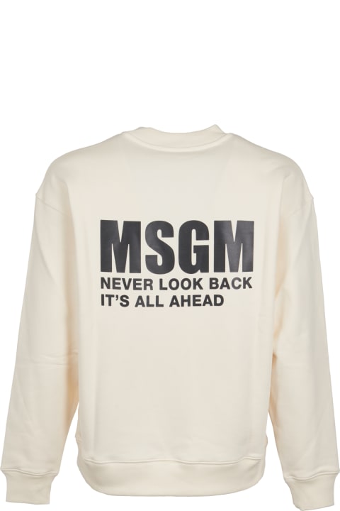 MSGM for Men MSGM Rib Trim Crewneck Logo Sweatshirt