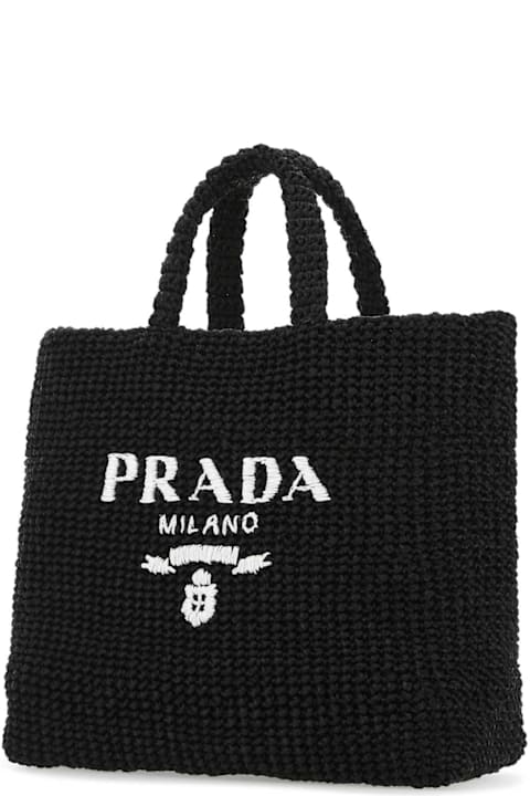 Prada Bags for Women Prada Black Raffia Shopping Bag